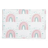 Housse D'oreillers Ecriture arc-en-ciel rose fille moderne personnali (Dos)