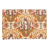 Housse D'oreillers Écureuil d'automne sur blanc (devant-Droit)