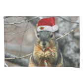 Housse D'oreillers Écureuil de Noël (devant)