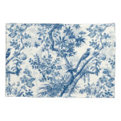 Housse D'oreillers Élégance botanique bleu classique (Dos-gauche)