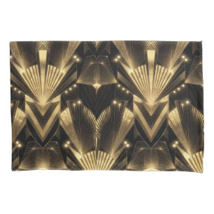 Housse D'oreillers Élégance moderne de feuille d'or Néo Art déco