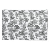 Housse D'oreillers Elégant Black White Rustic Horses Toile (Dos-gauche)