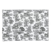Housse D'oreillers Elégant Black White Rustic Horses Toile (devant-Droit)