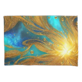 Housse D'oreillers Élégant bleu et or Coussin éclat or Coque (devant)