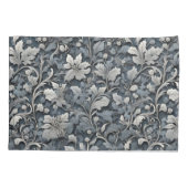 Housse D'oreillers Elégant bleu poussiéreux argent blanc gris gris fl (Dos-gauche)