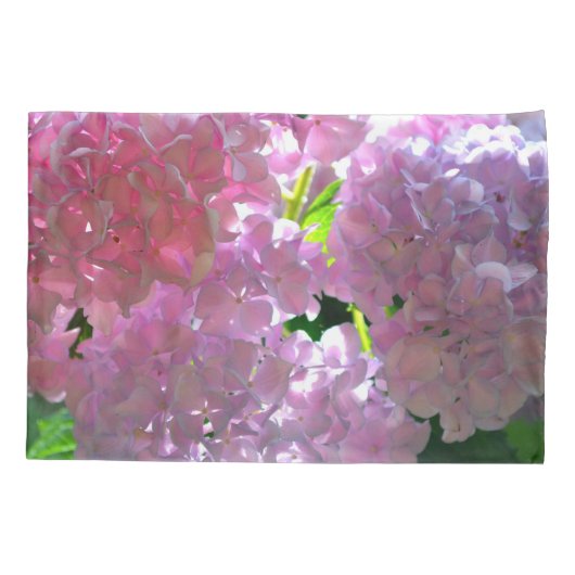 Housse D'oreillers Élégant boho rose florales fleurs hydrangées (Dos)