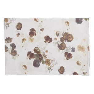 Housse D'oreillers Elégant chic Beige Brown Rose Floral Toile