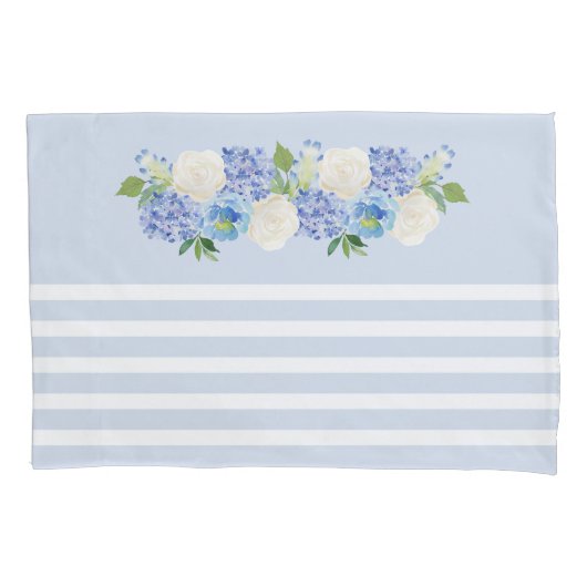 Housse D'oreillers Elégant Coussin Coque à l'aquarelle bleue (devant)