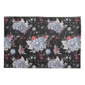 Housse D'oreillers Elégant crâne Roses argent noir (Dos)