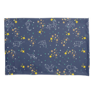 Housse D'oreillers Elégant dessin animaux bleu ciel motif enfants