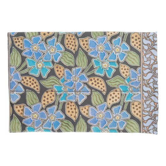 Housse D'oreillers Élégant Fleur Bleu Périwinkle Floral Classic (devant)