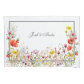 Housse D'oreillers Élégant Fleur sauvage Boho Custom Script Names (devant)