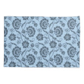 Housse D'oreillers Elegant Floral Pattern on Light Blue Back (Dos-gauche)