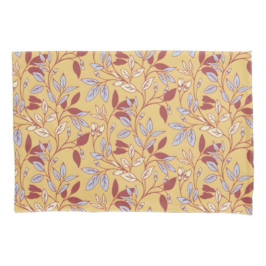 Housse D'oreillers Elegant Floral Pattern with Red and Blue Leaves (devant-gauche)