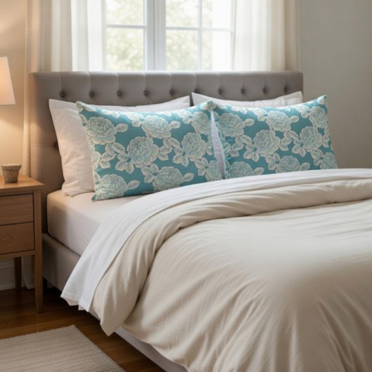 Housse D'oreillers Elegant Floral Vintage Charm