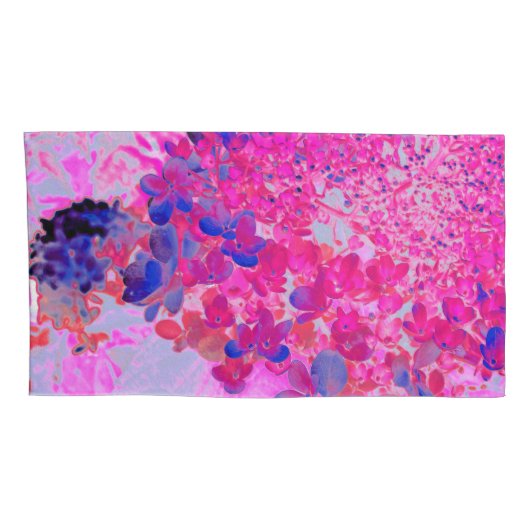 Housse D'oreillers Elégant Fuchsia et bleu foncé Limelight Hydrangea (Dos-Droit)