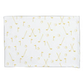 Housse D'oreillers Elégant Gold Motif Golfer Blanc (devant-gauche)