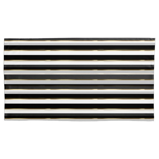 Housse D'oreillers Elégant Grille Noir Blanc (devant-gauche)