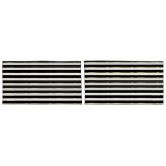 Housse D'oreillers Elégant Grille Noir Blanc