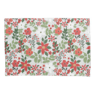 Housse D'oreillers Elégant hiver Rouge blanc Floral peinture