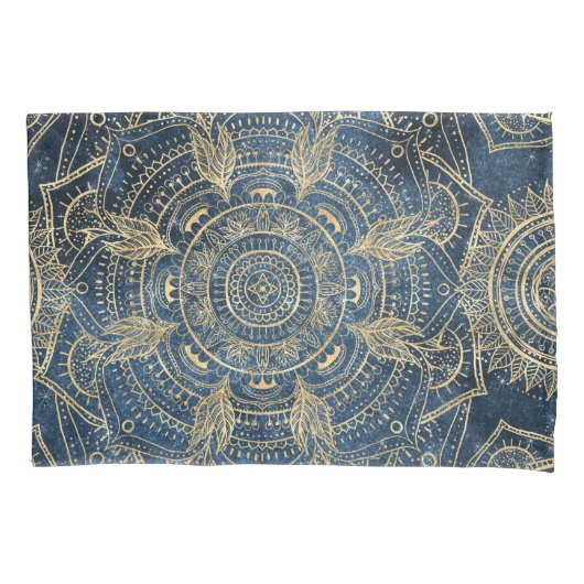Housse D'oreillers Elégant Mandala Blue Whimsy Design (devant-gauche)