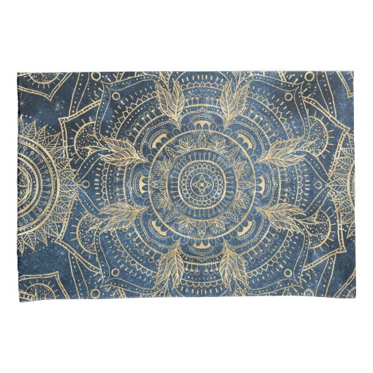 Housse D'oreillers Elégant Mandala Blue Whimsy Design (devant-Droit)