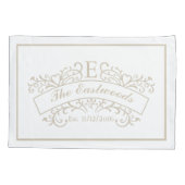 Housse D'oreillers Élégant Mariage Monogramme (Dos-gauche)