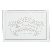 Housse D'oreillers Élégant Mariage Monogramme (Dos-Droit)