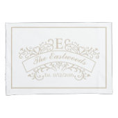 Housse D'oreillers Élégant Mariage Monogramme (devant-Droit)