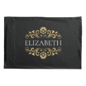 Housse D'oreillers Élégant Monogram Black Gold (Dos)