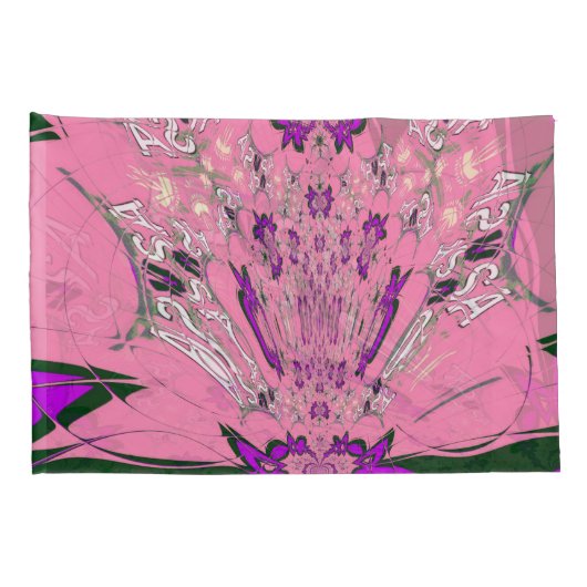 Housse D'oreillers Elégant Monogram Bloom : Magnifiquement Motif pers (Dos-Droit)