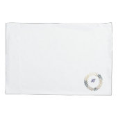 Housse D'oreillers Elégant Monogram Navy et Gold Wreath (Dos)