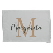 Housse D'oreillers Élégant Monogramme Brown Script noir (devant)