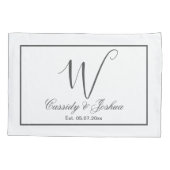 Housse D'oreillers Élégant monogramme moderne mariage garde cadeau (Dos)