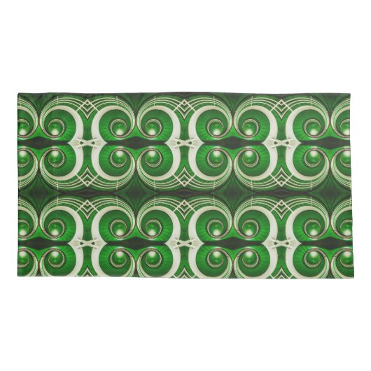 Housse D'oreillers Élégant motif en spirale M vert vert miroir (Dos)