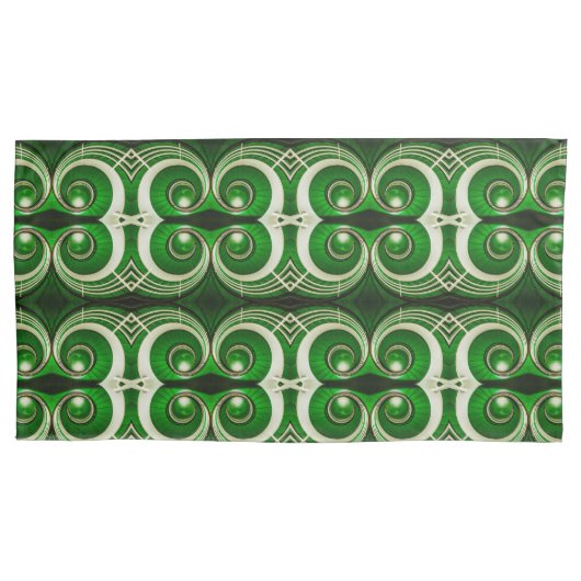 Housse D'oreillers Élégant motif en spirale M vert vert miroir (devant)