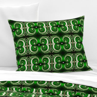 Housse D'oreillers Élégant motif en spirale M vert vert miroir