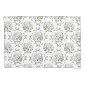 Housse D'oreillers Élégant Motif en toile beige Hydrangea Bow Preppy (devant)