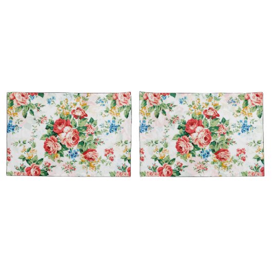 Housse D'oreillers Elégant motif floral avec élément de design Rose (Dos-Set)