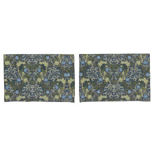 Housse D'oreillers Élégant motif floral Fleurs d'algues Vert bleu