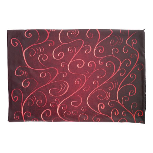 Housse D'oreillers Élégant Motif Red Swirl (devant)