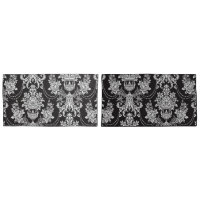 Elégant noir blanc Damas métal
