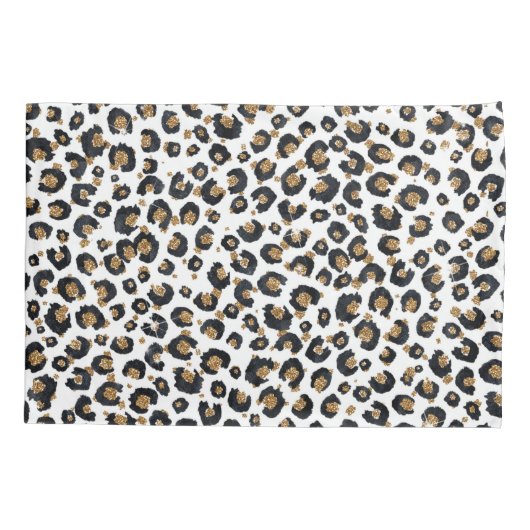 Housse D'oreillers Élégant Parties scintillant d'or Motif Leopard (Dos)