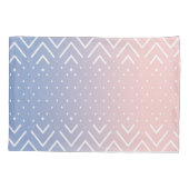 Housse D'oreillers Elégant quartz rose bleu pastel Chevron Nom (Dos)