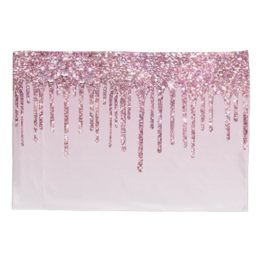 Housse D'oreillers Élégant Rose de Parties scintillant Monogramme (Dos)