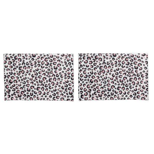 Housse D'oreillers Elegant Rose Gold Black Leopard Pattern (devant-Set)