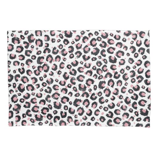 Housse D'oreillers Elegant Rose Gold Black Leopard Pattern (devant-gauche)