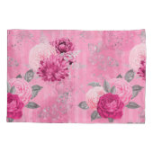 Housse D'oreillers Élégant rose Roses Parties scintillant Argent Papi (Dos)