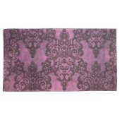 Housse D'oreillers Élégant Rustique Perturbé Purple Damask Modèle (devant-Droit)