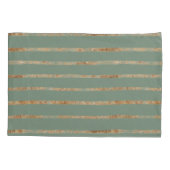 Housse D'oreillers Elégant Sage Green Gold Stripe (Dos-gauche)